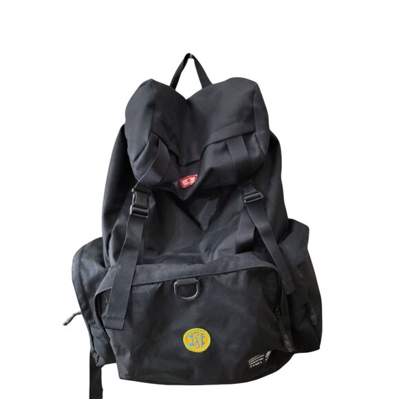 Adidas Black & Yellow Backpack With Logo Patch - Picture 1 of 12